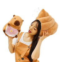 Ensemble d'oreiller en peluche en forme de capybara détachable mignon jouets en peluche