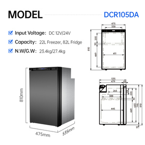 Frigorifero Portatile da Auto da 104L <span class=keywords><strong>a</strong></span> Grande Capacità <span class=keywords><strong>12V</strong></span> 24V, Mini Freezer con <span class=keywords><strong>Compressore</strong></span> DC da 70W per Camper e Van - Product Image 2