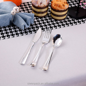 Fancy cứng dùng một lần Bạc Vàng tấm nhựa dao kéo bạc mạ vàng nhựa thiết lập dao kéo - Product Image 5