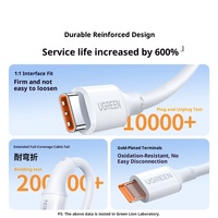 Câble de charge rapide USB-C UGREEN US562 avec gaine en PVC, 6A, prise en charge CarPlay pour téléphone mobile Android 100W