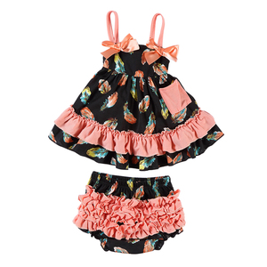 OFERTA 2020 Ropa para Bebé Niña, Conjunto Floral con Falda, Conjuntos de Ropa para Bebé, Romper de Seersucker - Product Image 2