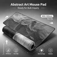 Tapis de souris de jeu personnalisé gris grand format 800x300mm, tapis de bureau imperméable antidérapant en caoutchouc avec bords cousus, tapis pour clavier et souris