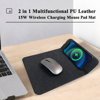 Tapis de souris pliable en tissu Qi personnalisé 2 en 1 avec chargeur sans fil rapide 15W