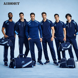 Ensembles de survêtements de football personnalisés Aibort, respirants, à tissage respirant, anti-transpiration, extensibles, flexibles, stabilisateurs, soutien - Product Image 1