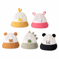 Casquette de baseball pour bébé et tout-petit avec motif animal 3D, maille respirante, large bord souple, chapeau de soleil d'été pour garçons et filles