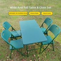 Ensemble table et chaises de jardin pliantes en acier, portables, pour usage domestique et professionnel