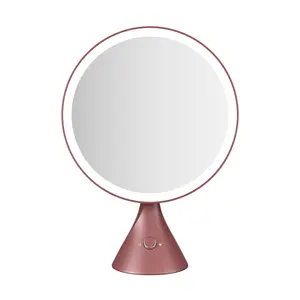 Cosmetic High Quality Abs Resin 3 Color Lighting Custom Color Tabletop Beauty Desktop Makeup Mirror With Led Light