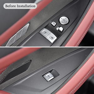 Aksesoris Interior serat karbon asli untuk BMW 4 Series G22 G23 G26 2020-2024 penutup Panel pintu mobil tombol jendela bingkai lis - Product Image 2