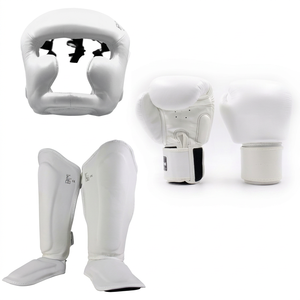 Customizable TWINS Boxing Set <b>Head</b> Guard Shin Guards Laced Genuine Cowhide Leather Hand Grips Thick 4-Layer Padding Breathable - Product Image 1