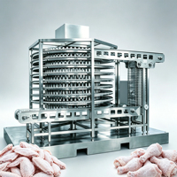 Congelador Espiral Industrial de Alta Eficiencia y Ecológico, Automático, de Dos Puertas, Rango de Temperatura de -45°C a 0°C, Almacenamiento de Alimentos Congelados