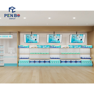 Étagère moderne en bois Étagère de présentation personnalisée pour gondole médicale Étagères de <span class=keywords><strong>pharmacie</strong></span> Conception de comptoir de magasin de <span class=keywords><strong>pharmacie</strong></span> - Product Image 5