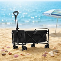 Chariot de camping industriel pliable à quatre roues en acier, étanche, personnalisé en usine, capacité 240 kg, pour plage, pique-nique, jardin, shopping, OEM