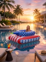 Bouée gonflable en forme de char d'assaut pour piscine, jouet aquatique pour enfants, avec canon à eau, pour fêtes à la plage et au lac