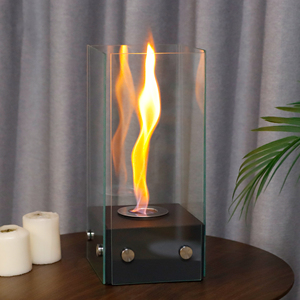 <span class=keywords><strong>Chimenea</strong></span> Moderna de <span class=keywords><strong>Bioetanol</strong></span> con Cubierta de Vidrio Cuadrada <span class=keywords><strong>Negra</strong></span> y Diseño Espiral de Vidrio en Cuatro Lados para Uso en Interiores/Exteriores - Product Image 6