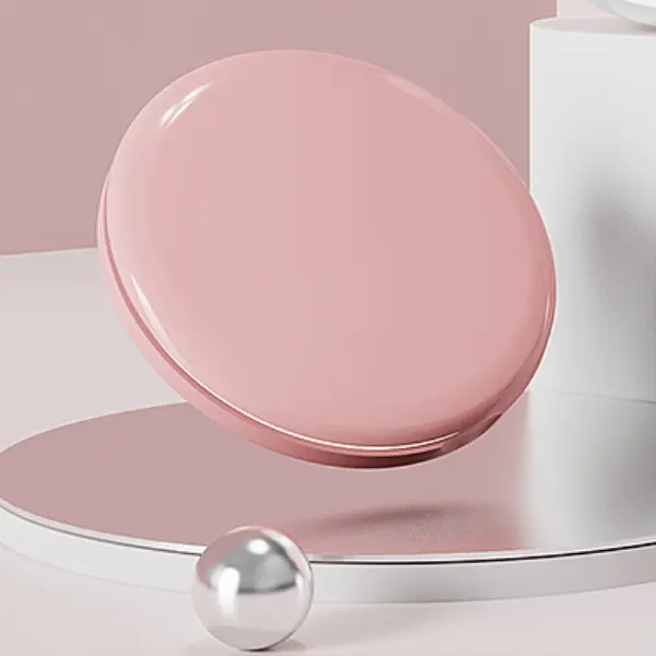 Espejo plegable de aluminio de bolsillo portátil pequeño espejo de maquillaje Rosa Blanco con luces LED USB