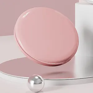 Aluminum Folding Mirror Pocket Portable Small White Pink Makeup Mirror With Led Lights Usb