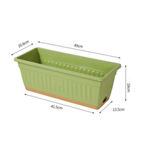 Pot de plante en plastique carré de planteur de fleur de légume rectangulaire extérieur épais pour le balcon de jardin