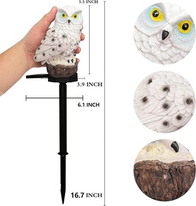 Lampe solaire en résine imperméable en forme de hibou pour chemin extérieur, jardin, décoration de jardin, lampe LED solaire pour cour et paysage - Product Image 4