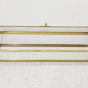 Mới nhất chất lượng tốt nhất hình chữ nhật rõ ràng <span class=keywords><strong>Glass</strong></span> hộp đính với vàng hoàn thành khung kim loại cho tổ chức và hiển thị hộp đồ trang sức - Product Image 4