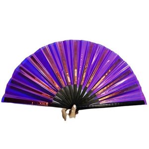 Abanicos de Mano Grandes de PVC con Diseño Holográfico Iridiscente y Reflectante, Ideales para Festivales, Bodas, Fiestas, Bailes y como Regalo - Product Image 2