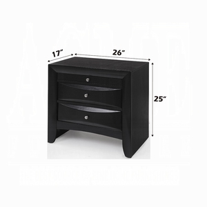 Comodino con Finitura Nera, Due Cassetti e Vassoio Estraibile, Mobile in Legno per Camera da Letto - Product Image 5
