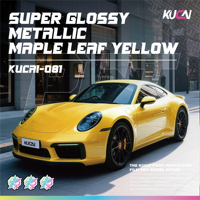 KUCAI 1.52*17m PET Liner Glossy Super Glossy Metallic Maple Leaf Yellow Painting Foil PVC Full Body Vinyl Wrap Sepeda Motor