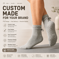 Haute qualité Yoga Logo Design noeud papillon sangle équipage chaussettes coton Pilate Fitness chaussettes femmes Gym athlétique chaussettes