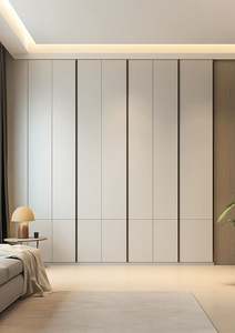 Modern Closets with Dressing Table Steel <b>Wardrobe</b> Manufacturing Dark Wooden Small Storage Luxury Cabinet Bedroom Furniture - Product Image 3