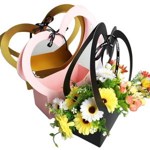 10Pcs/Bag Colorful Flower Paper Boxes Bucket Waterproof Florist Packaging Box Wedding Birthday Party Gift Packing Cardboard