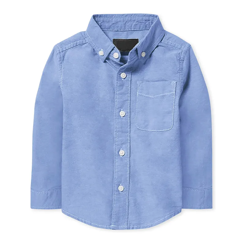 Organic cotton shirts for kids wholesale shirts children customize long sleeve kids boys button down shirt children clothes