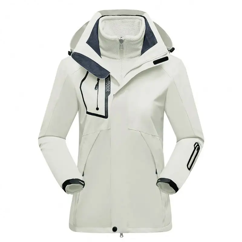 Hot Factory Price Winter Velvet Heated White Jacket Outdoor Ski Warm Windproof Jacket