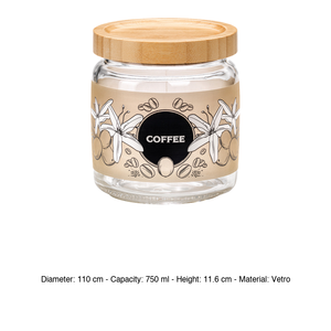 โถใส่กาแฟ 75 ซล. สูง 11.6 ซม. เส้นผ่านศูนย์กลาง 11 ซม. ฝาไม้ไผ่ ทำจากแก้วบอร์มิโอลี ยี่ห้อบอร์มิโอลี ร็อคโค - Product Image 3