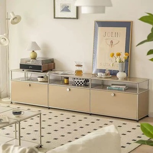 Meuble TV modulaire USMINS <span class=keywords><strong>en</strong></span> acier inoxydable avec rangement et buffet, idéal pour salon et chambre à coucher - Product Image 4