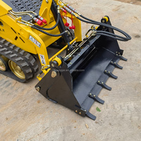 COUGARS Godet multifonction 4 en 1 pour mini-chargeuse compacte, avec grappin et lame de bouteur, ouverture à 106 degrés, logo personnalisé OEM
