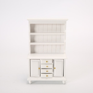 1:12 madera miniatura tres capas cuatro cajones vitrina Vertical librería adornos para casa de muñecas regalos - Product Image 6