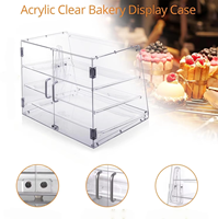 Vitrine de comptoir multi-niveaux en acrylique transparent sur mesure, boîte de présentation alimentaire pour boulangerie avec porte arrière pour gâteaux, pains et beignets