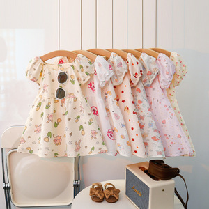 Robes <span class=keywords><strong>d</strong></span>'<span class=keywords><strong>été</strong></span> pour enfants, mode féminine pour filles, imprimé floral, jupe de princesse tendance pour jeunes filles - Product Image 2