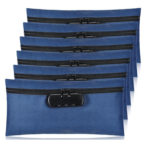 Sac à argent sécurisé avec fermeture éclair, pochette de rangement sécurisée pour ranger les pièces de monnaie, les chèques, les documents, sacs et étuis à usage spécial - Product Image 3