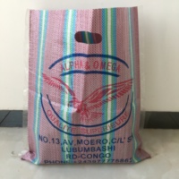 Personnalisé Offre Spéciale 25kg 50kg tissé par polypropylène stratifié par pp sac en plastique tissé pp tissage rayures sac