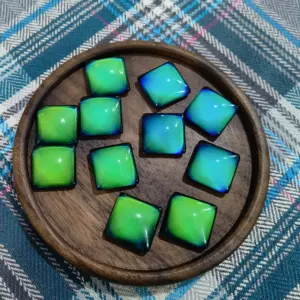 Wholesale Magic Color Changing Mood loose glass beads Temperature Sensing Square Mood Stone Beads for DIY Jewelry Making