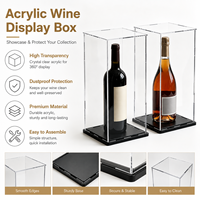Boîte de présentation en acrylique personnalisée en gros pour la protection, le stockage et la présentation des bouteilles de vin et de spiritueux