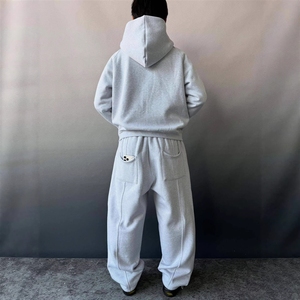 Conjunto Deportivo Holgado para Hombre, 500 GSM, 100% Algodón, Corte Recto, Pantalón Corto con Cremallera, Ropa Deportiva al por Mayor - Product Image 2