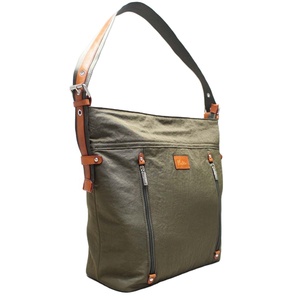 Vintage Green Nylon Hobo Bag Large Capacity Adjustable Leather <b>Strap</b> <b>Shoulder</b> Bag Casual Crossbody Tote for Women - Product Image 3