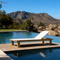 Canapé moderne en bois massif de teck pour l'extérieur, table basse, table à manger, chaise longue pour piscine, ensemble de jardin