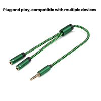 Cable 2 en 1 de 3.5mm Macho a Doble 3.5mm Hembra, Núcleo de Cobre Puro de Baja Pérdida para Transmisión, Grabación, Cable de Audio AUX