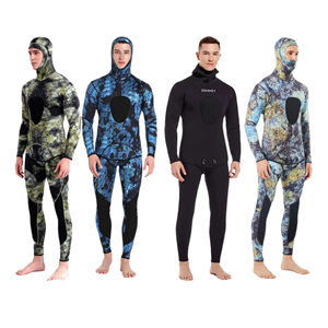 بدلة غطس رجالية بنمط مموه من نسيج النيوبرين المخصص، ناعمة ولطيفة على البشرة، مناسبة لصيد الأسماك بالرمح والغوص وركوب الأمواج - Product Image 3