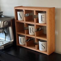 Étagère murale en bois massif pour rangement et présentation, support mural pour tasses – Offre spéciale