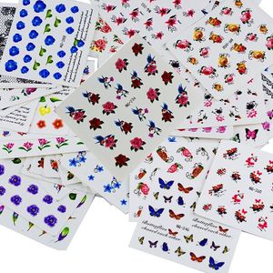 Listo para Enviar, Diferentes Diseños, 50 Piezas/Juego, Adhesivos y Calcomanías de Encaje de Flores y Mariposas para Decoración de Uñas - Product Image 1