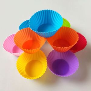 Silicone Cake Mold Round Shaped Muffin Cupcake Baking Molds <b>Kitchen</b> Cooking Bakeware Maker DIY Cake Decorating Tools - Product Image 1