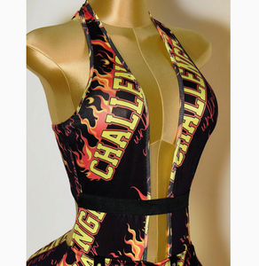 Oferta de Primavera/Verano 2026: Romper Deportivo para Mujer, con Tirantes Finos, Cuello en V, Malla, Estampado, Largo hasta la Rodilla, de Secado Rápido - Product Image 6